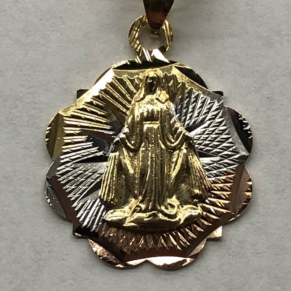 Virgin De Guadalupe Milagrosa Gold Plated Pendent